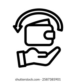 refund line icon illustration vector graphic. Simple element illustration vector graphic, suitable for app, websites, and presentations isolated on white background