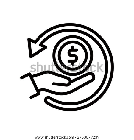 Refund line icon vector Illustration