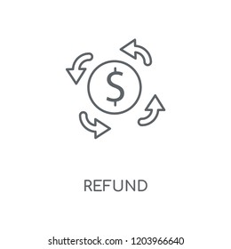 Refund linear icon. Refund concept stroke symbol design. Thin graphic elements vector illustration, outline pattern on a white background, eps 10.