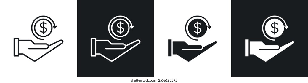 Refund linear icon set for app, and web design.
