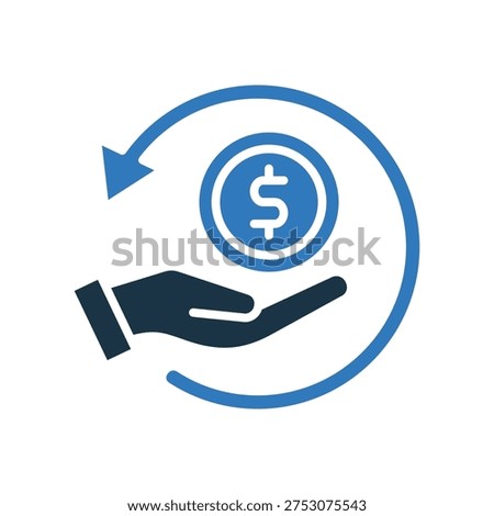 Refund mixed color icon vector Illustration