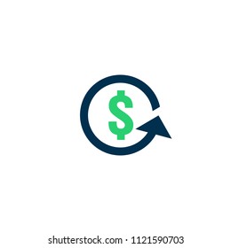 Refund money icon. Chargeback contour sign. quick fund cash back symbol. Currency exchange refinance. Return on investment. stock market business. Vector line illustration.