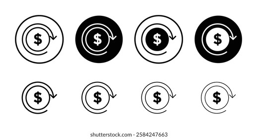 refund money icon linear logo isolated