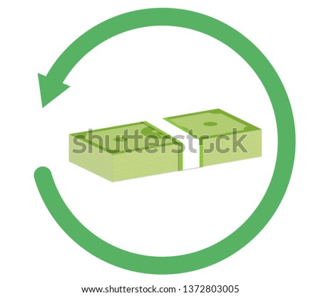 refund money icon on white background. flat style. refund money icon for your web site design, logo, app, UI. refund sign. 