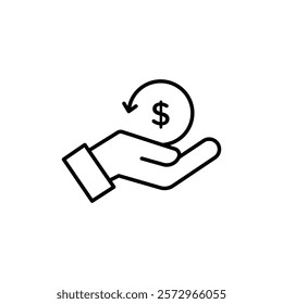 refund money icon simple vector symbol
