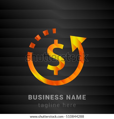Refund Orange, Yellow and Black silk fashion premium icon / Logo