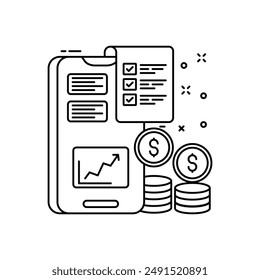 Refund Outline Icon, Vector illustration