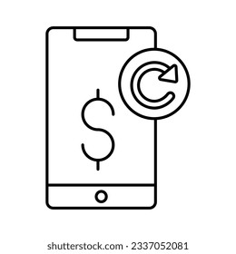 Reembolso del icono del vector de contorno que puede editar o modificar fácilmente

