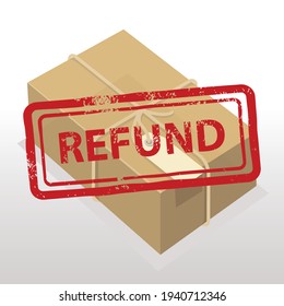 refund policy cocept, parcel or package, vector illustration