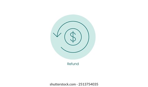 Ícone do vetor de processamento de reembolso para devoluções e atendimento ao cliente