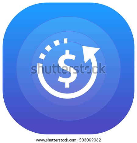 Refund Purple - blue circular UI/UX App Icon / Logo Design