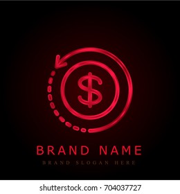 Refund red chromium metallic logo