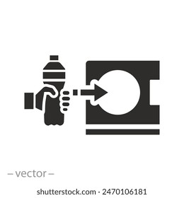 refund and reward machine icon, deposit bottle recycling, reuse plastic, flat symbol on white background - vector illustration