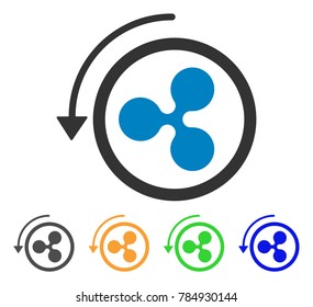 Refund Ripple icon. Vector illustration style is a flat iconic refund ripple symbol with gray, yellow, green, blue color versions. Designed for web and software interfaces.