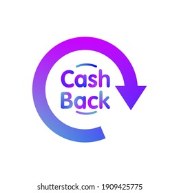 Refund service icon Money transfer sign. Rotating arrow symbol. Mixed color style Vector gradient refund icon.