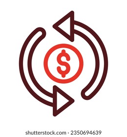 Refund Thick Line Two Color Icons For Personal And Commercial Use.
