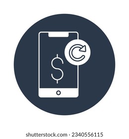 Reembolso del icono del vector con colores de fondo de moda que puedan editar o modificar fácilmente

