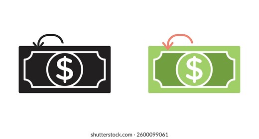 Refund web vector icons set
