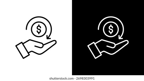 Diseño de conjunto de iconos blancos de reembolso