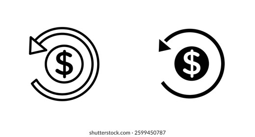 Refundicons for ui. vector illustration