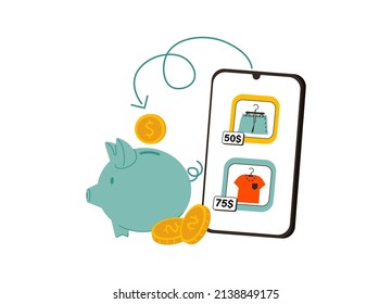 Refunds as cashback or receive money back after spending tiny person concept. Financial fee return and economical interest collection vector illustration. Benefits and bonus after credit card purchase