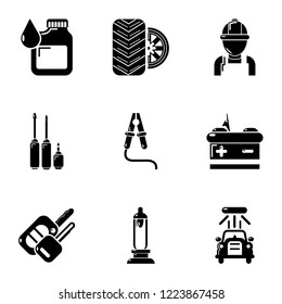 Refurbish icons set. Simple set of 9 refurbish vector icons for web isolated on white background