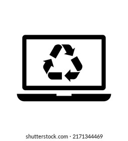 Refurbish PC, recycle pc vector icon illustration