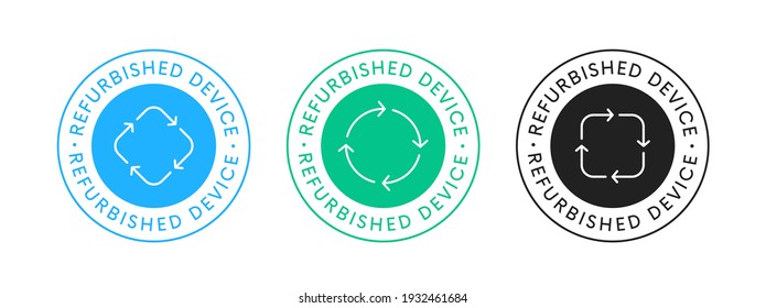 Refurbished Device Icon Sign Vector Design. Restored Tech Emblem.