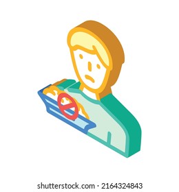 refusal to eat isometric icon vector. refusal to eat sign. isolated symbol illustration