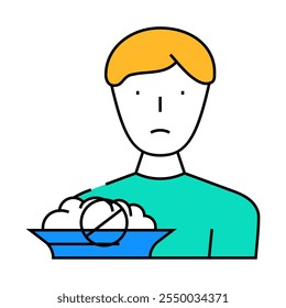 refusal to eat line icon vector. refusal to eat sign. isolated symbol illustration