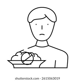 refusal to eat line icon vector. refusal to eat sign. isolated contour symbol black illustration