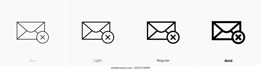 refusal letter icon. Thin, Light Regular And Bold style design isolated on white background