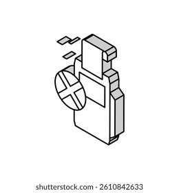 refusal payment pos terminal isometric icon vector. refusal payment pos terminal sign. isolated symbol illustration