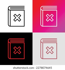 Verweigerung der Veröffentlichung eines Buches. Verbotenes Buch Dünne Linie Symbol. Vektorgrafik.