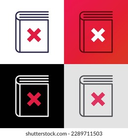 Refusal to publish a book. Forbidden book thin line icon. Vector illustration.