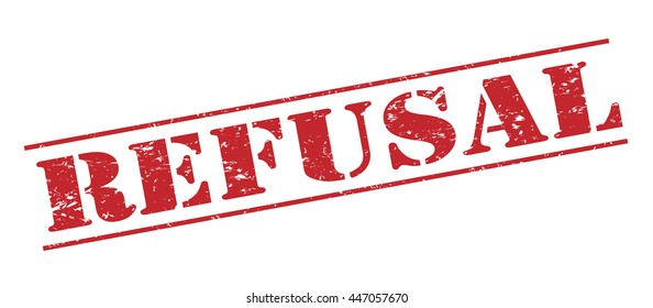 refusal vector stamp on white background