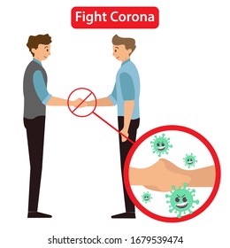 Refuse Handshake. Protect From Corona Virus.