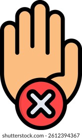 Refuse Icon Lineal Color Vector Illustration