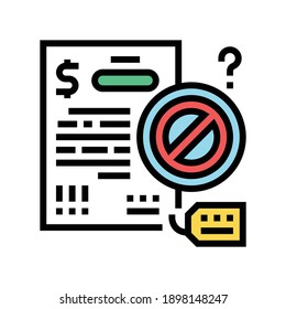 refuse loan color icon vector. refuse loan sign. isolated symbol illustration