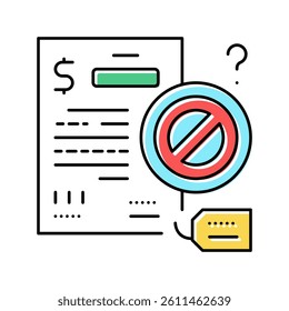 refuse loan color icon vector. refuse loan sign. isolated symbol illustration