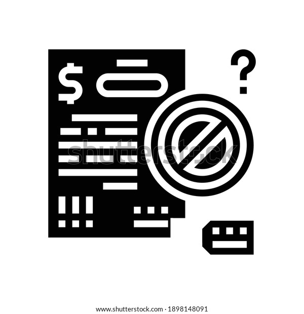 refuse loan glyph icon vector. refuse\
loan sign. isolated contour symbol black\
illustration