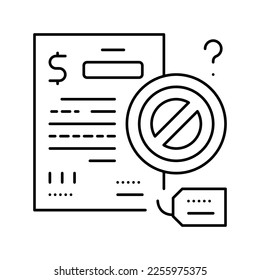 Ablehnungslinie Symbol Vektorgrafik. Verweigerungszeichen. isoliertes Kontursymbol