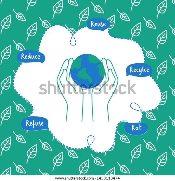 Refuse Reduce Reuse Recycle Rot Text Stock Vector (Royalty Free ...