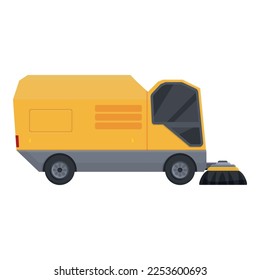 Refuse sweeper icon cartoon vector. Street truck. Clean side