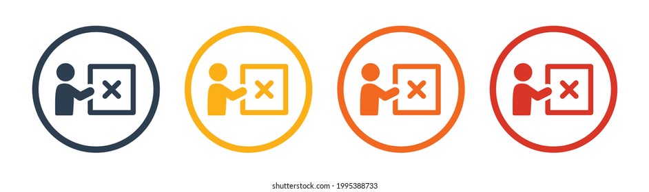 Refuse, wrong, deny, rejection, disagree, forbidden and disapproval icon sign. Vector illustration