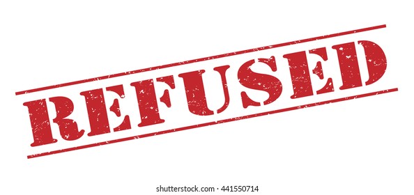 refused vector stamp on white background