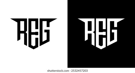 REG carta logotipo design com fundo branco no ilustrador, logotipo vetorial moderno alfabeto estilo de sobreposição de fonte, caligrafia projetos para logotipo, cartaz, convite, etc.