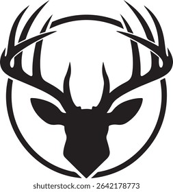 A regal antler-based design ideal for vintage, outdoor, or hunting-themed branding.