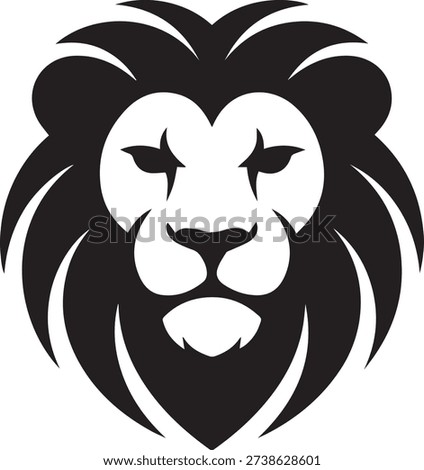 Regal Apex Lion Profile – Black and White Power Vector Art