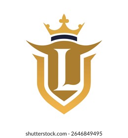 Regal Crest Logo with Letter L in Gold